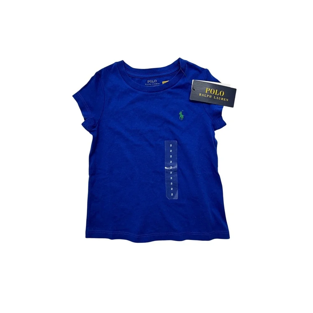 Polo Ralph Lauren Kids Blue 100% Cotton Crew Neck T-Shirt 2 NWT New